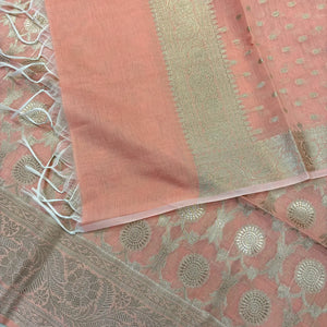 Peach Resham Banarasi Silk Suit