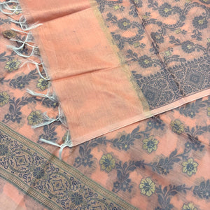 Peach Resham Banarasi Silk Suit