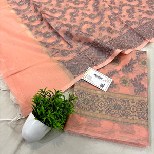 Peach Resham Banarasi Silk Suit