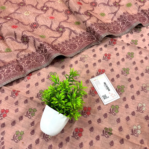 Peach Resham Banarasi Silk Suit