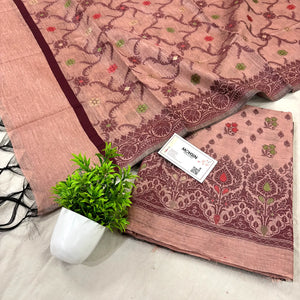 Peach Resham Banarasi Silk Suit