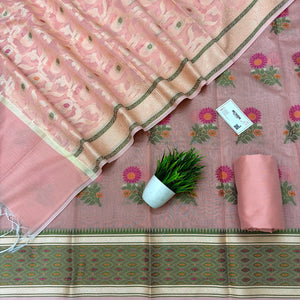 Peach Resham Banarasi Silk Suit