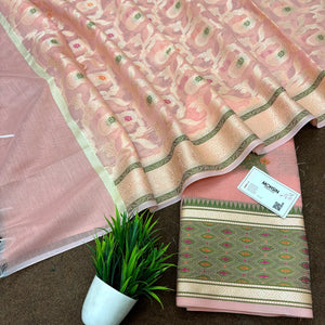 Peach Resham Banarasi Silk Suit