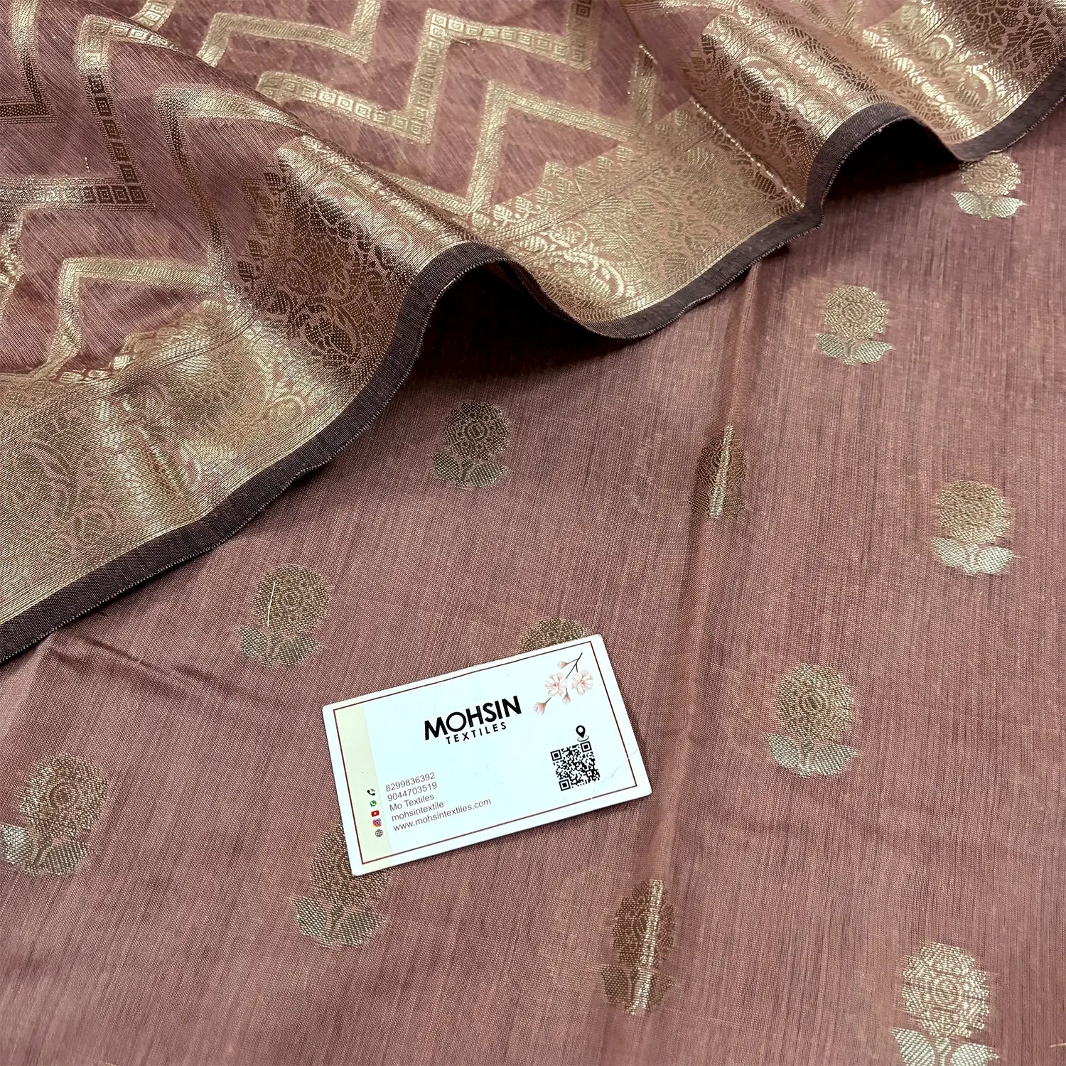 Peach Resham Banarasi Silk Suit