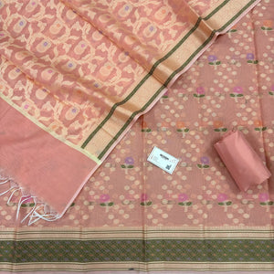 Peach Resham Banarasi Silk Suit