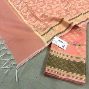 Peach Resham Banarasi Silk Suit