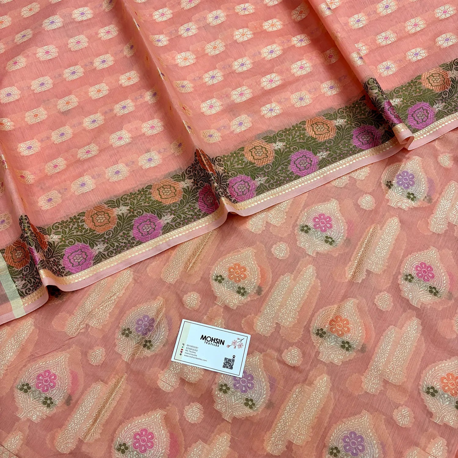 Peach Resham Banarasi Silk Suit