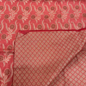 Peach Yoga Jaal Cotton Silk Banarasi Suit