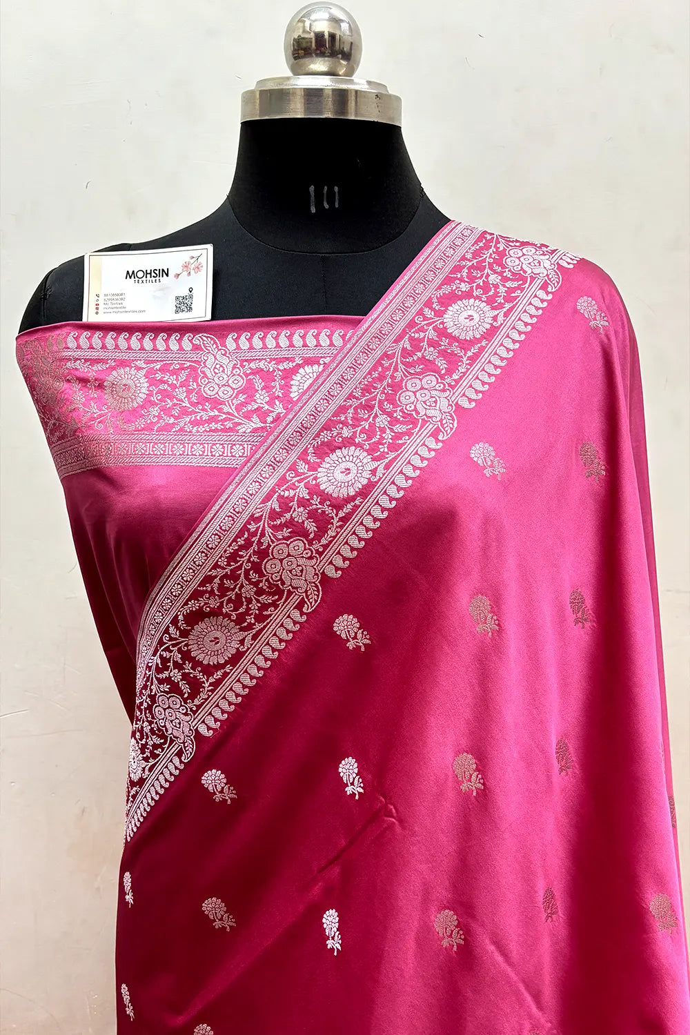 Onion Pink Zari Katan Silk Banarasi Saree
