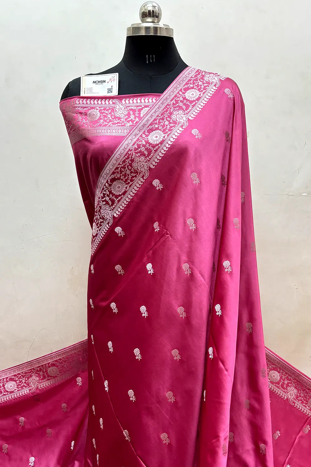 Onion Pink Zari Katan Silk Banarasi Saree