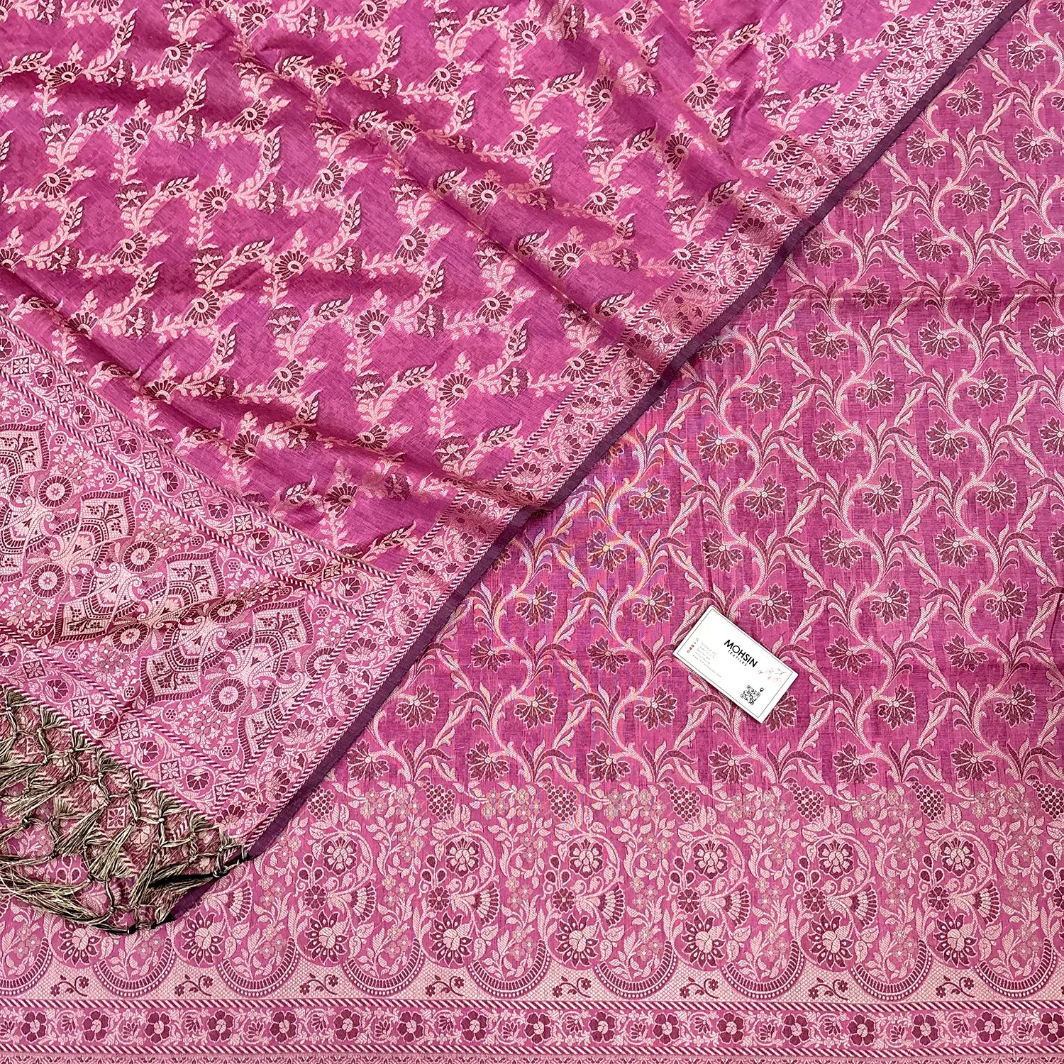 Pink Angoori Jaal Cotton Silk Banarasi Suit