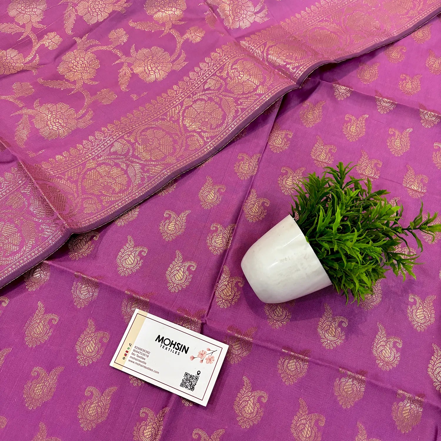 Pink Chirag Buti Satin Silk Banarasi Suit