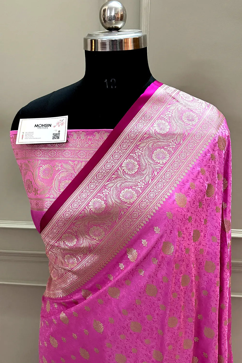 Pink Chunni Munni Katan Silk Banarasi Saree