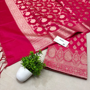 Pink Dracula Buta Banarasi Silk Suit