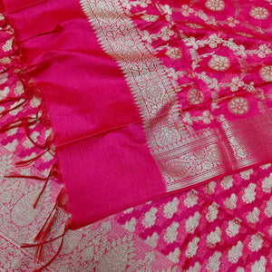 Pink Dracula Paisley Banarasi Silk Suit