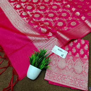 Pink Dracula Paisley Banarasi Silk Suit