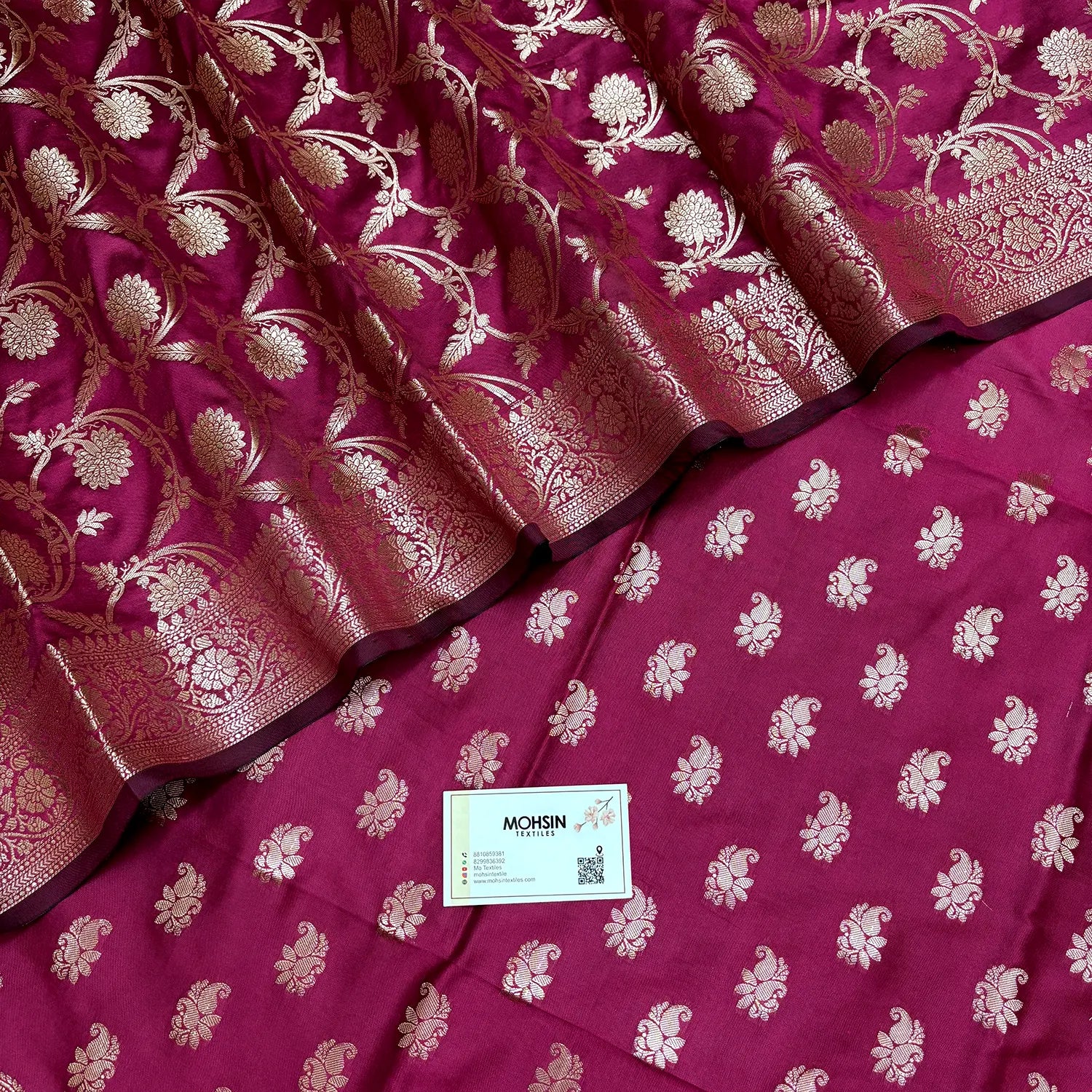 Pink Godzilla Semi Katan Silk Banarasi Suit