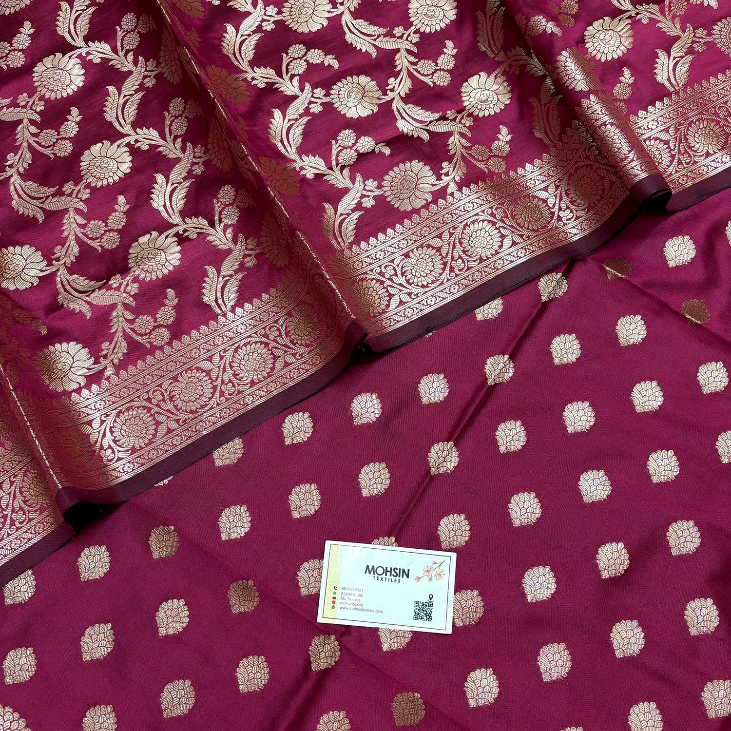 Pink Kiyari Buti Satin Silk Banarasi Suit