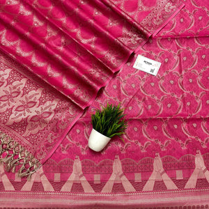 Pink Namo Ghat Cotton Silk Banarasi Suit