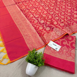Pink Persian Jaal Banarasi Silk Suit