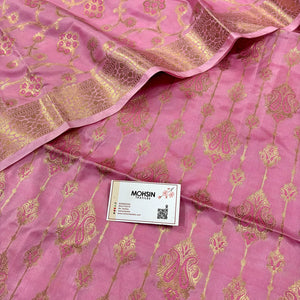 Pink With Pink Meena Katan Silk Banarasi Suit