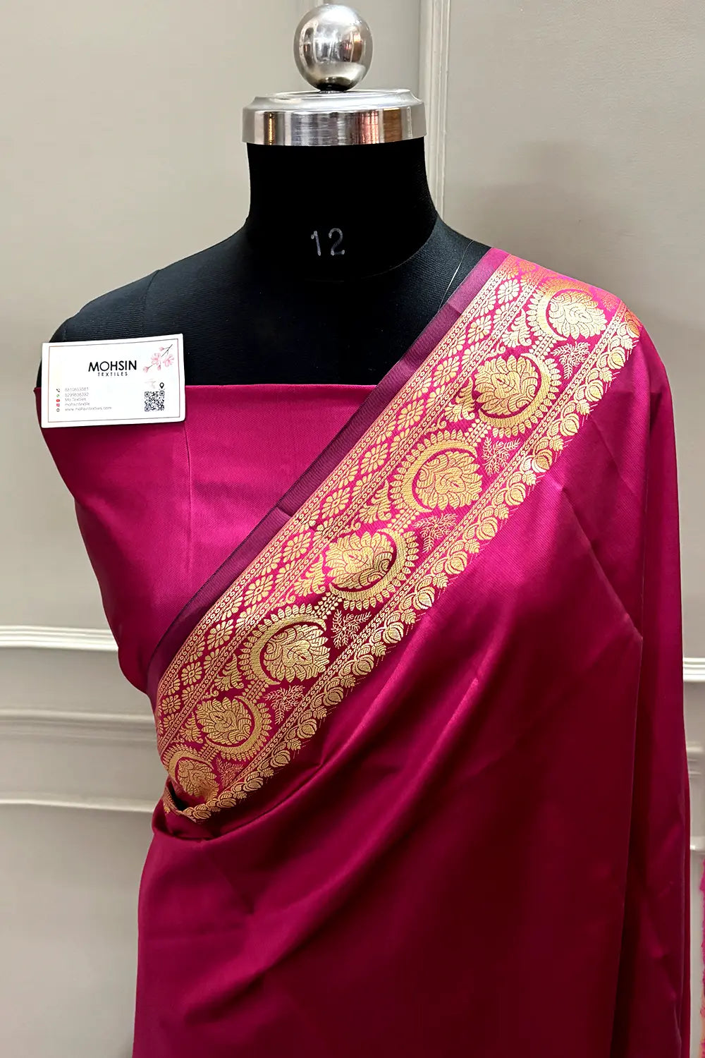 Pink Plain Semi Katan Silk Banarasi Saree
