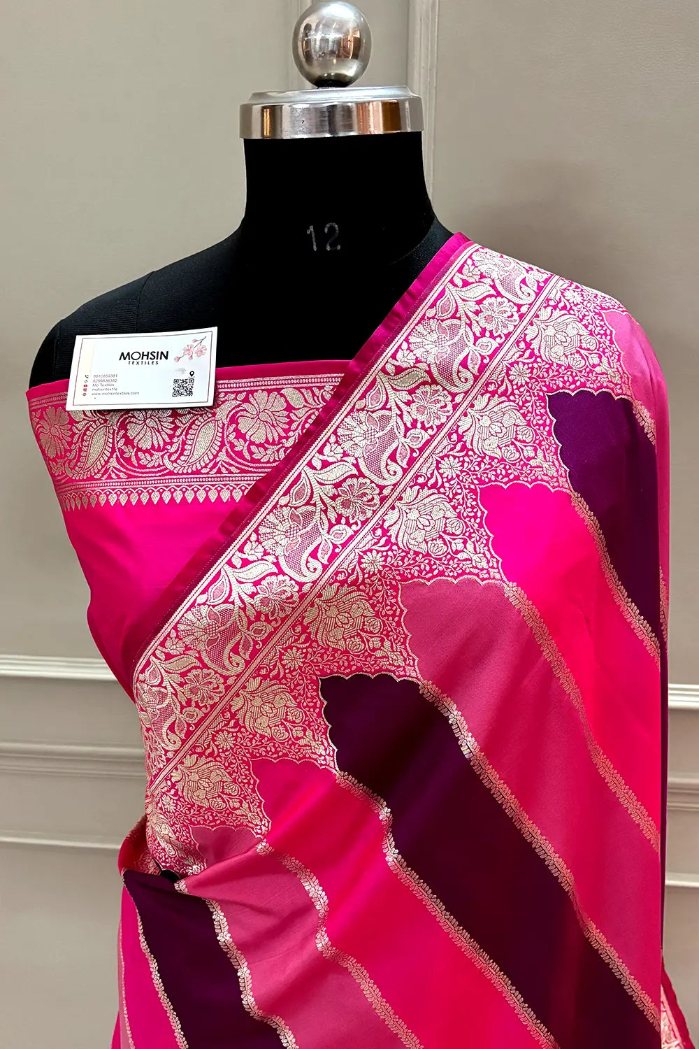 Pink Purple Rangkaat Katan Silk Banarasi Saree