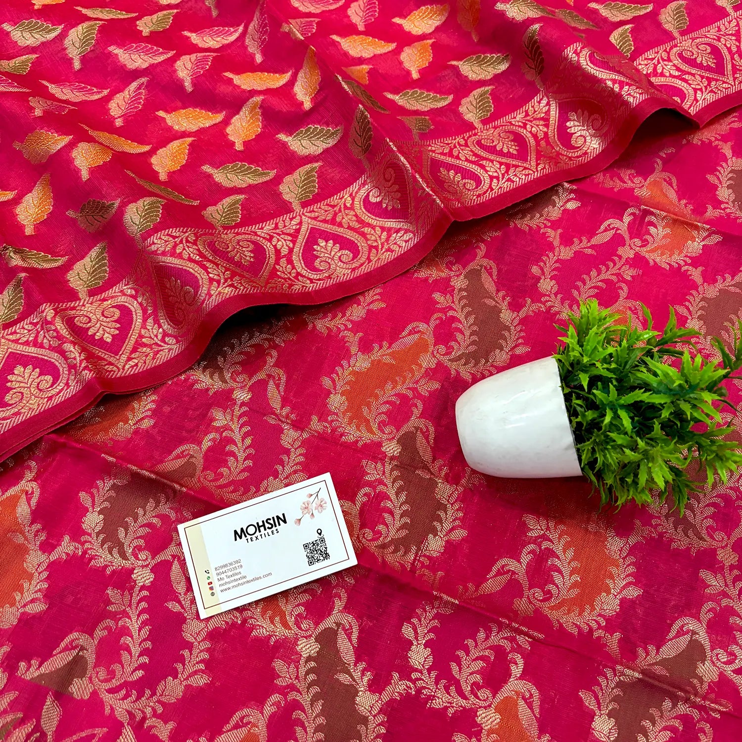 Pink Resham Banarasi Silk Suit