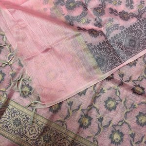 Pink Resham Banarasi Silk Suit