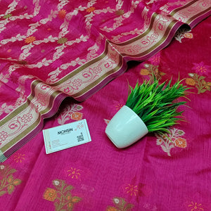 Pink Resham Banarasi Silk Suit