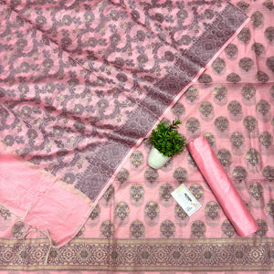 Pink Resham Banarasi Silk Suit