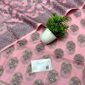 Pink Resham Banarasi Silk Suit