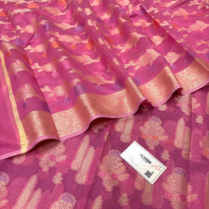 Pink Resham Banarasi Silk Suit