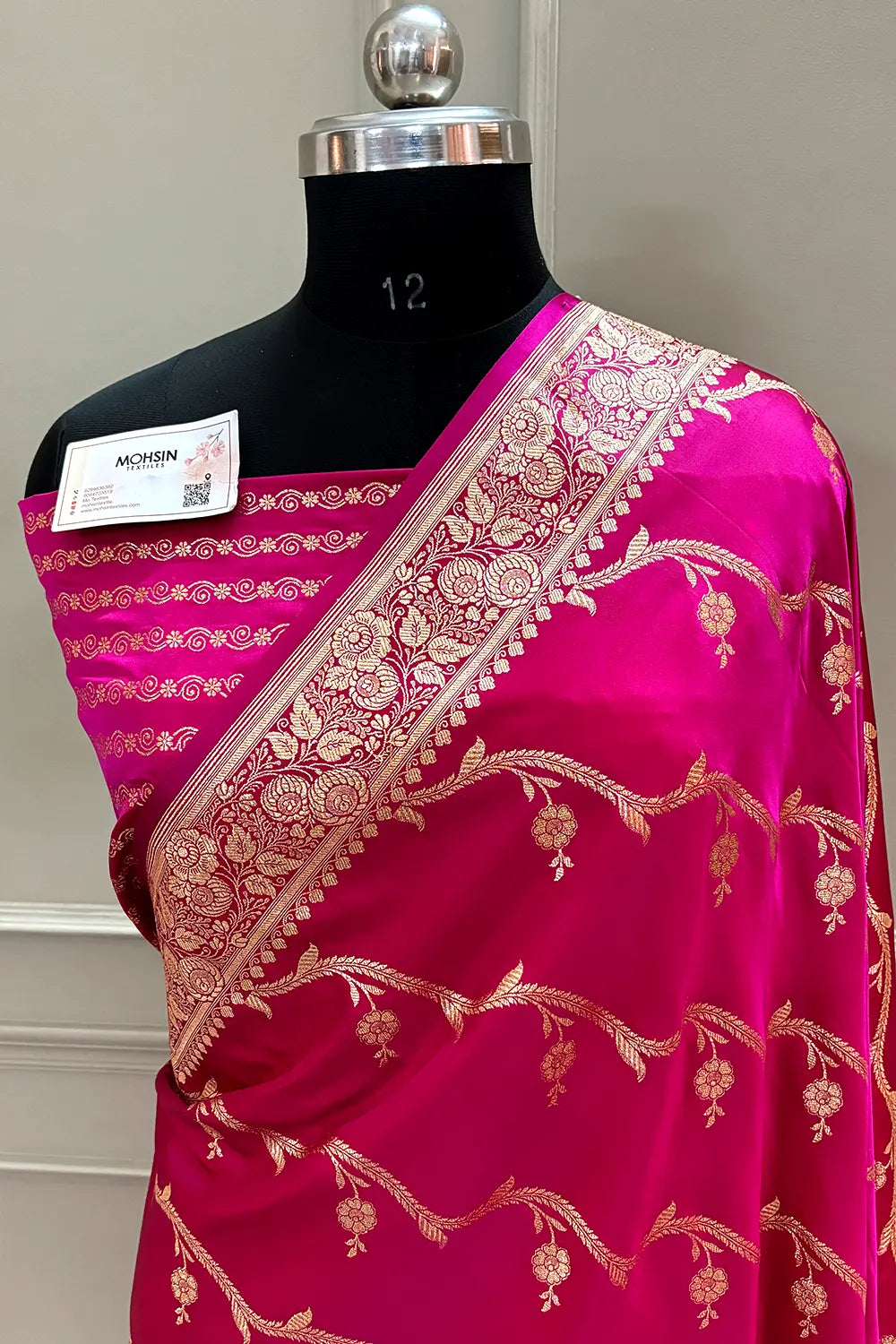 Pink Rowa Laher Katan Silk Banarasi Saree