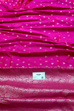 Pink Semi Katan Silk Banarasi Saree