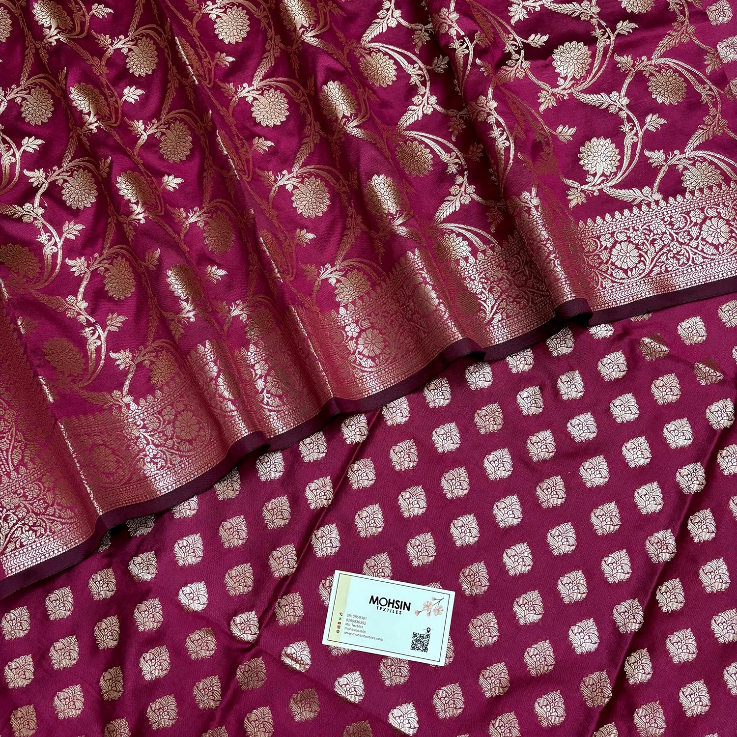 Pink Singhasan Buti Semi Katan Silk Banarasi Suit