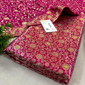 Pink Stone Work Kimkhab Silk Banarasi Gharara