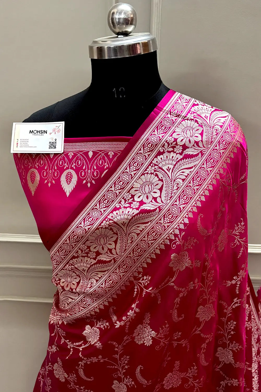 Pista Suhani Jaal Katan Mashru Silk Banarasi Saree