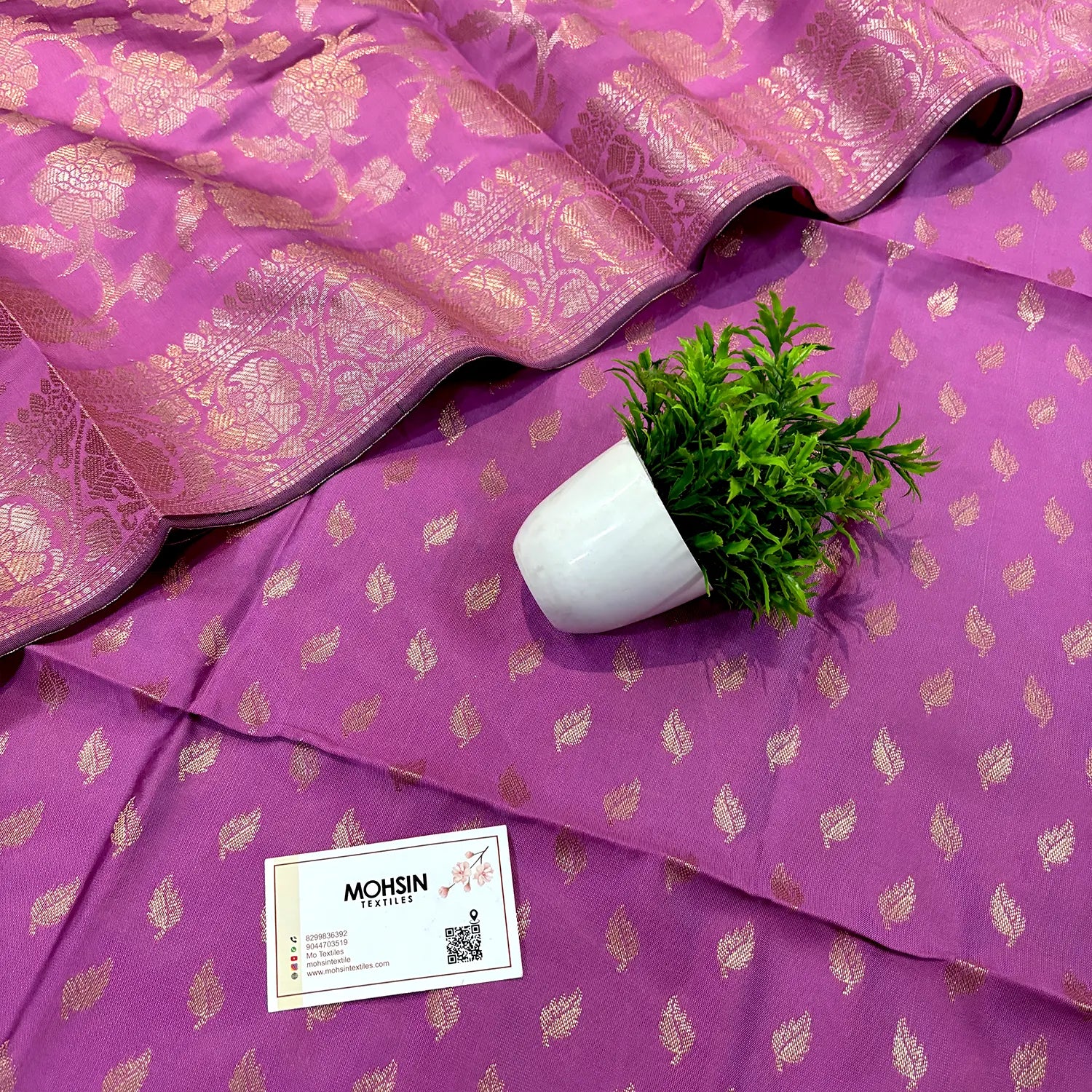 Pink Sunehri Pankh Satin Silk Banarasi Suit