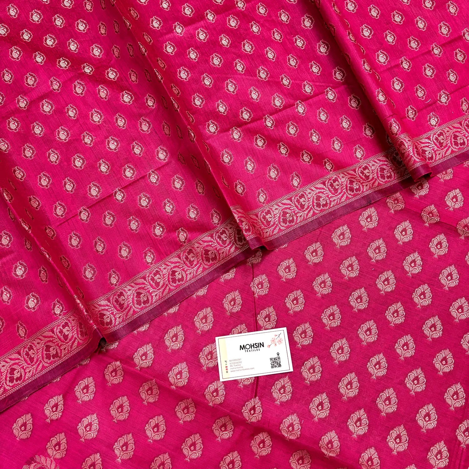 Pink Surahi Paan Cotton Silk Banarasi Suit