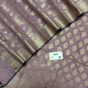 Pink Tri Phool Linen Silk Banarasi Suit