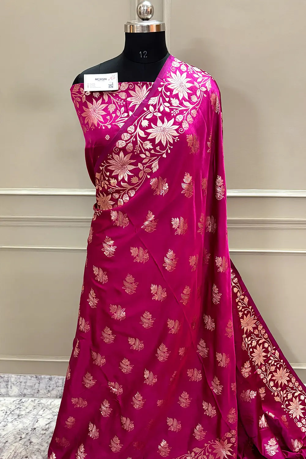 Pink Zari Banarasi Silk Saree