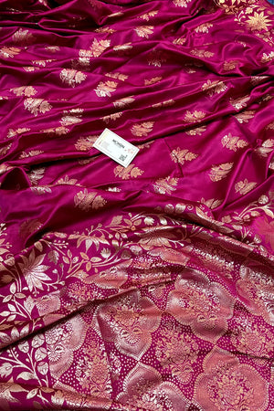Pink Zari Banarasi Silk Saree