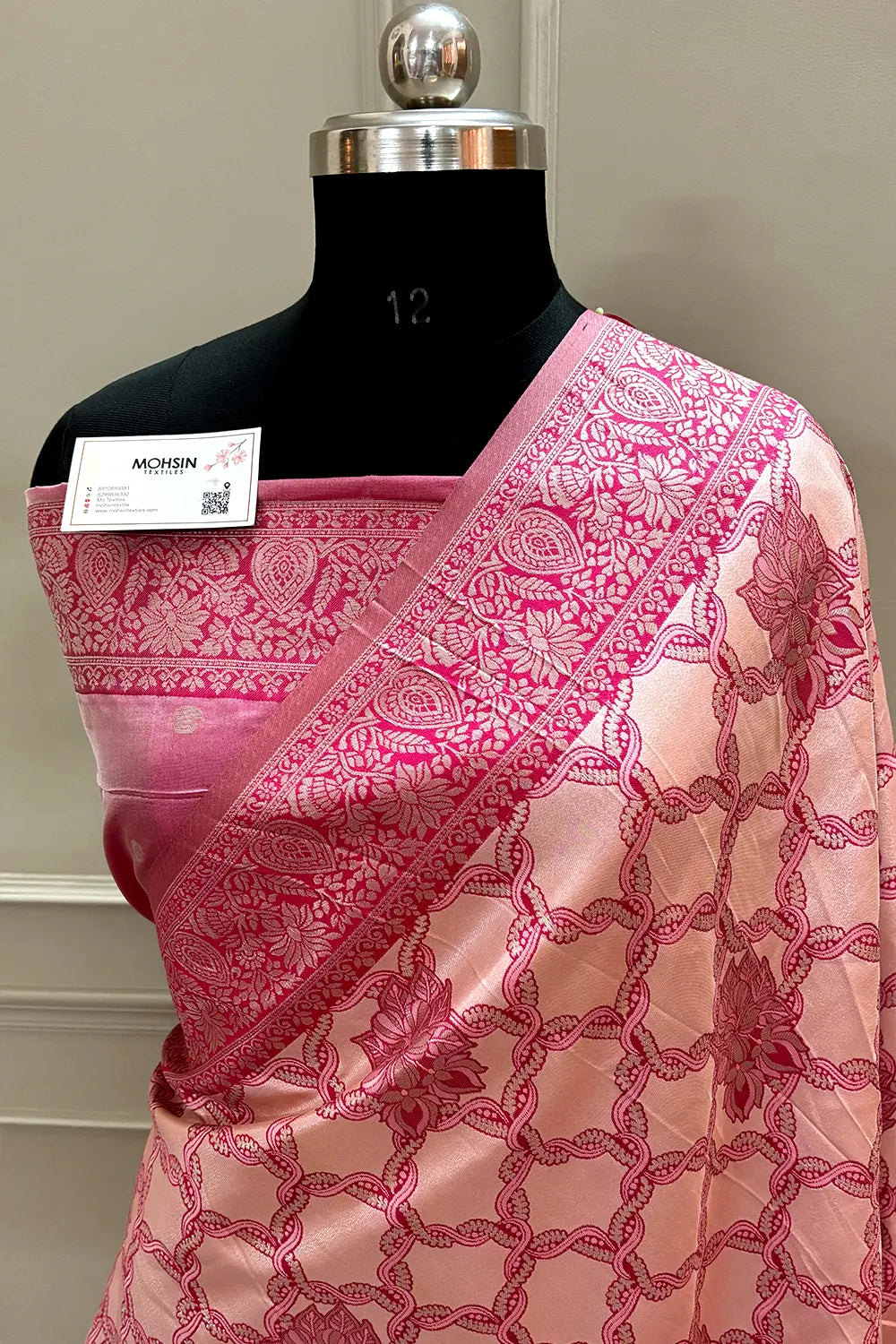 Pink Zari Banarasi Silk Saree