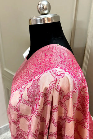 Pink Zari Banarasi Silk Saree