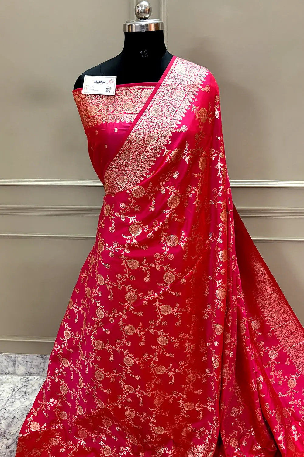 Pink Zari Banarasi Silk Saree