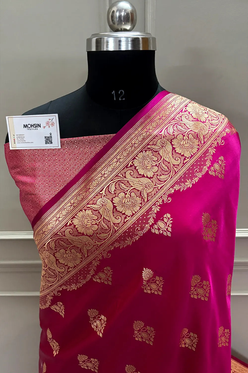Pink Zari Katan Satin Silk Banarasi Saree