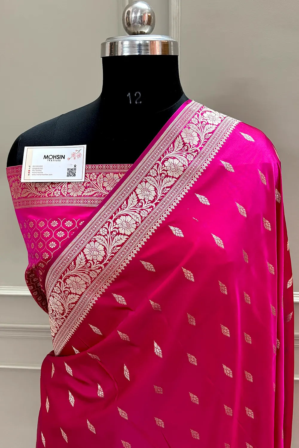 Pink Zari Katan Silk Banarasi Saree