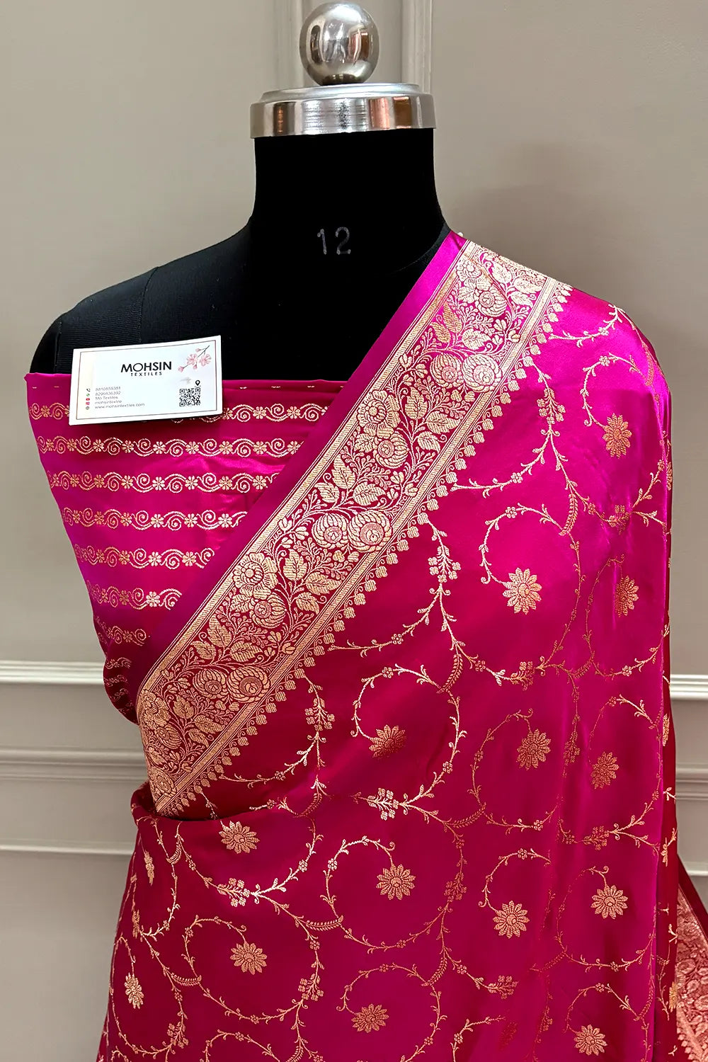 Pink Zari Katan Silk Banarasi Saree