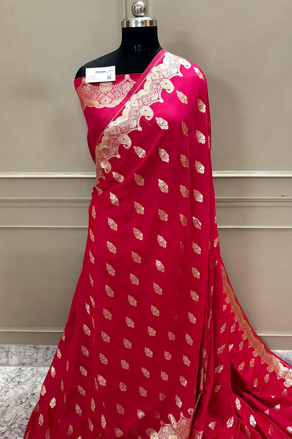 Pink Zari Katan Silk Banarasi Saree